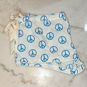 Vintage VS Pink sleep short, Size Large, White/Turquoise/Rhinestones